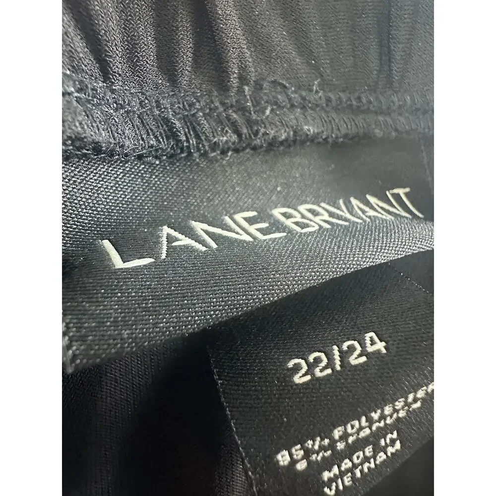 Lane Bryant Black Sharkbite Hem Skirt | Flowy Pull-On Midi | Size 22/24